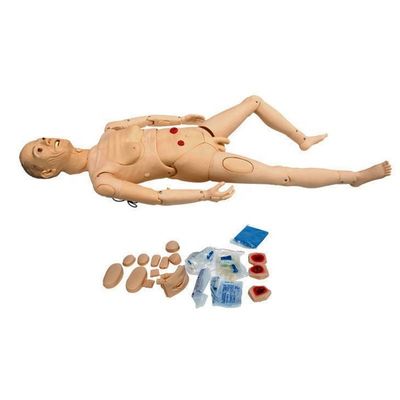 Mannelijke oudere verpleegkundige dummy voor medische hogescholen katheterisatie functie training ook