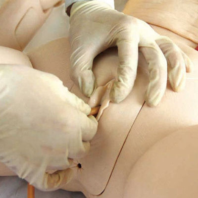 Mannelijke oudere verpleegkundige dummy voor medische hogescholen katheterisatie functie training ook