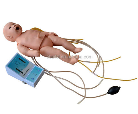Neonatale baby-CPR en verpleegkundig mannetje voor pediatrische ALS-simulatie in de medische wetenschap