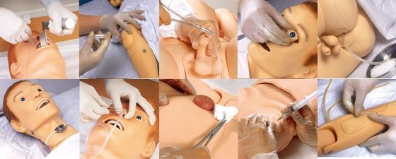 Vrouwelijke verpleegkundig mannetje voor klinieken Patiëntenzorg opleiding Dummy demonstratie
