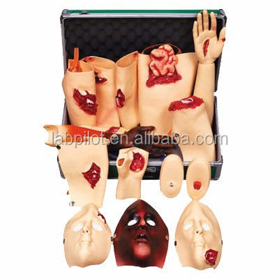 Trauma simulator voor mannequin training pistool wond brandwond laceratie fractuur amputatie wondverzorging