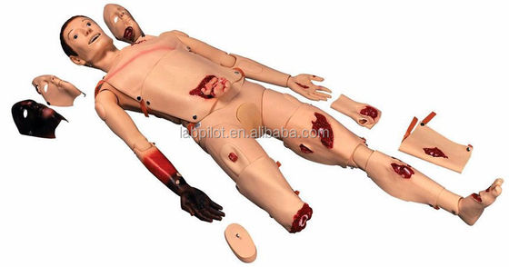 Realistische mannequin voor het onderwijzen van trauma simulator Brand gezicht en breuk wondverzorging
