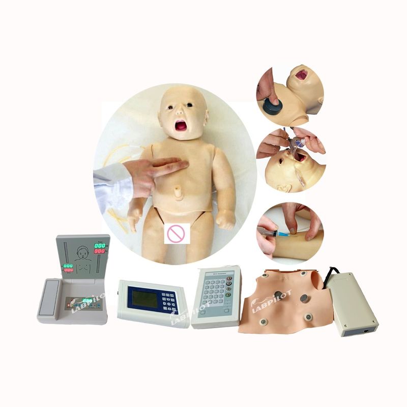 Realistische huidsimulatie PALS Pasgeboren babypop voor auscultatie en EKG-training