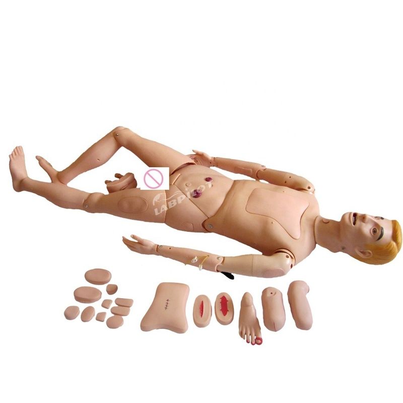 Volledig functionele verpleegkundig mannetje Mensenlevensgrootte Man en vrouw Simulatie model